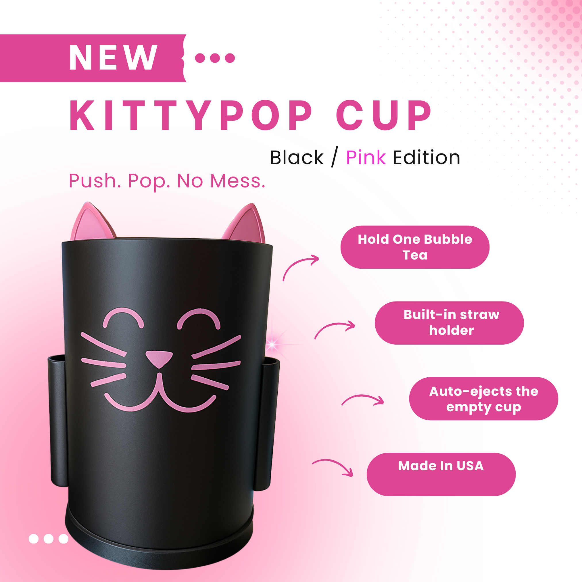 KittyPop Cup – Black / Pink Edition
